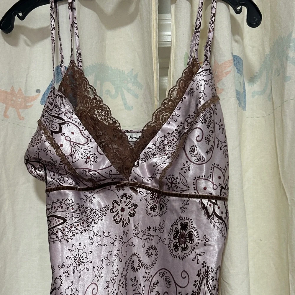 Linea Donatella Pink Paisley Chemise Slip M - Picture 4 of 6